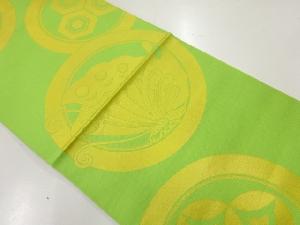 アンティーク　丸紋に蝶・古典柄模様織出し袋帯（材料）